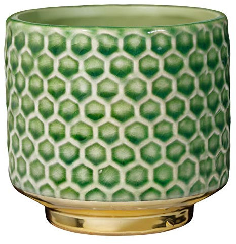 Bloomingville Pot de Fleur Home - Pots de Fleurs décoratifs Couleur pour intérieur Style rétro créatif S (10 cm ø), Vert, Céramique