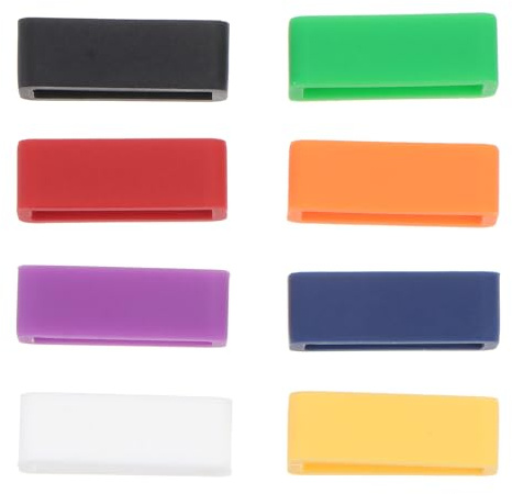 Hemobllo silikon klockarmband spännringar 14 mm ersättningsslinga hållare 8-pack mjukt anti-fall klockarmband tillbehör för säker bekväm passform