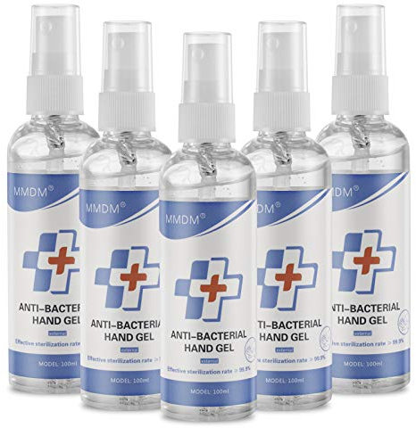 5 x 100ML Hand Sanitizer GEL 100ML (5 pack) Instant Hand Gel 75% Alcohol No Water Required