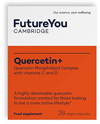Quercetin+ Capsules with Vitamin C & Vitamin D – Energy Supplement with Immune Support – 28 Day Supply – 5000mg Quercetin Supplement by FutureYou Cambridge