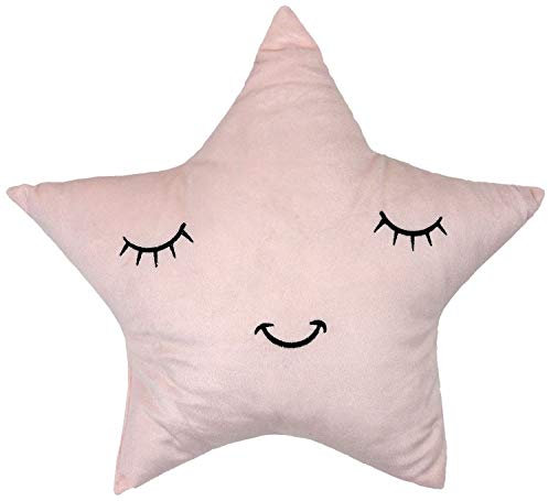 ZauberDeko Kissen Plüsch Wolke Mond Stern Kuschelkissen Kinderkissen Dekokissen Deko Baby Taufe Kinderzimmer, Form:Stern