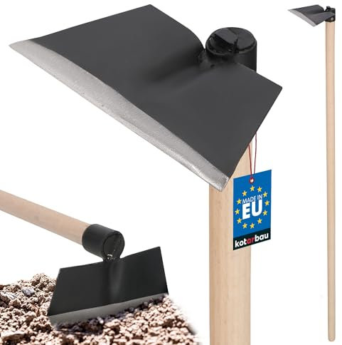 KOTARBAU® Gartenhacke Trapezform mit Stiel 120 cm Unkrauthacke Pflanzhacke Gartenwerkzeug zum Umpflanzen Jäten Gartenpflege Gartenzubehör Gartengeräte Garten Handwerkzeuge 180 x 80 mm