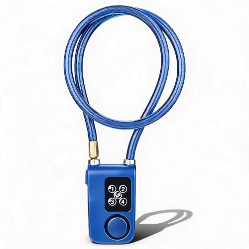 Smart Alarm Lock, 110 dB Anti-Theft Electronic Alarm Chain Lock for Bikes with 4 Digit Code, 80cm 10mm Steel Cable, Motion & Cut Alert, IP44 Water pro