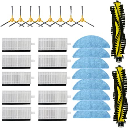 FFyan Für Neatsvor X500/600 Pro Tesvor X500 Pro T8 M1 Robotic Staubsauger Zubehör Ersatz Hepa Filter Mopp Tuch wichtigsten Pinsel （28 Stück）