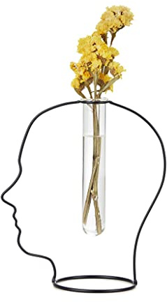 Balvi Blumenvase Gentle Farbe Schwarz In Form Einer männlichen Silhouette Metall/Glas