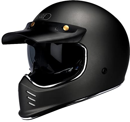 Full face Motorrad Helm Vintage Integralhelm Motorrad Scooter Retro Classic Crash Racing Touring ECE-geprüfter Helm,Atmungsaktiv und Warm für Erwachsene Männer Women