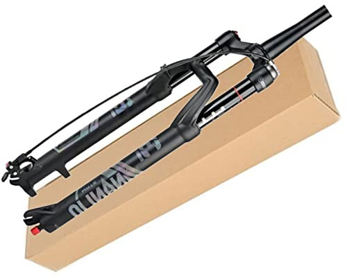 ZECHAO 9mm Achse 27,5 29in Mountainbike Luft Vorderrad Gabel,120mm Federweg Aluminium Legierung Feder 1-1/8 Rebound-Anpassung Luftgabel Fahrrad Federgabel (Color : Tapered Remote Lock, Size : 27.5i
