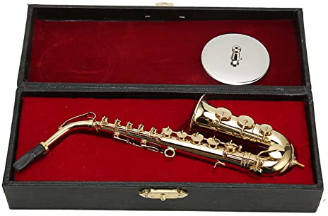 Altsaxophon Modell, Miniatur Dekoration, Aufbewahrungsbox, Musikinstrumenten Modell, vergoldet, kleines Saxophon für Philharmoniker zu Weihnachten