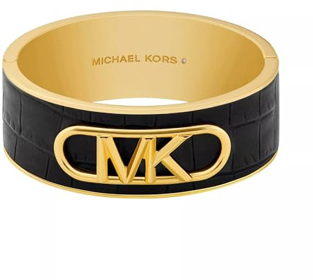 Michael Kors Premium MK Statement Link 14K vergoldeter Kroko-Empire-Armreif für Damen, MKJ8275WM710