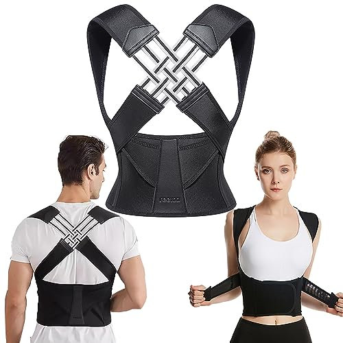 Adjustable Back Posture Belt,Posture Corrector for Women and Men, Back Brace Fully for Spine, Shoulder,Providing Pain Relief from Neck, Shoulder,Office Home Gym Unisex,L