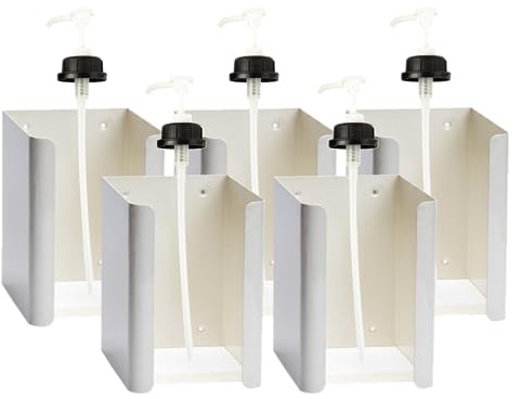 SORIFA - 5 Stück - Wandhalterung Metall pulverbeschichtet + Pumpe für Kanister 5L von SORIFA - für Gele und Flüssigseifen