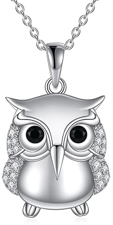 YAFEINI Eule Kette für Damen Silber 925 Eule Haslkette Anhänger Schmuck Geschenke für Damen Mädchen