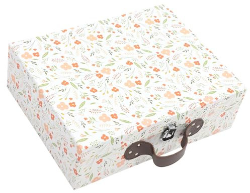IMIKEYA Koffer Aus Pappe Koffer Aus Pappe Box Mit Griff Dekorative Vintage-Box Mit Blumenmuster Aufbewahrung Von Puppenkleidung Dekorative Geschenkbox Kleine Partygeschenkbox Für Hochzeit