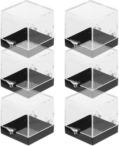 OSALADI 6Er Acryl Probenvitrine Set Zum Mineralien Aufbewahren Und Präsentieren Transparente Displaybox Für Schmuck Actionfiguren Und Sammlerstücke Kratzfeste Muster Vitrine