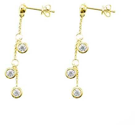 KnSam Echte Goldschmuck Ohrhänger 750 Gelbgold, Anhänger Ohrstecker Weihnachten mit Moissanit 18K Gold Ohrringe Hängend Echte Goldschmuck