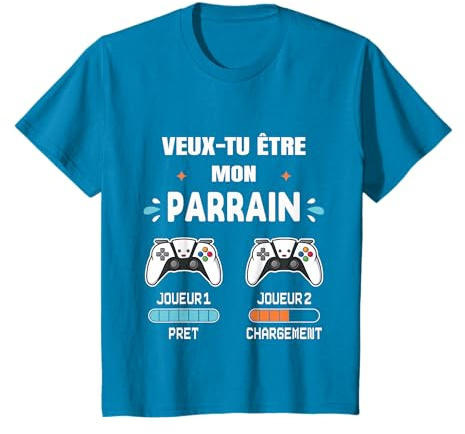 Idée Cadeau Parrain Demande Drôle Baptême Original Geek T-Shirt