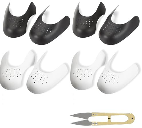 AYNKH 4 Paires Coque Chaussure Anti Plis avec 1 Paire de Ciseaux D'or, 2 Couleurs de Chaussures Anti Plis, Protection Anti-plis pour Chaussures pour Hommes Femmes