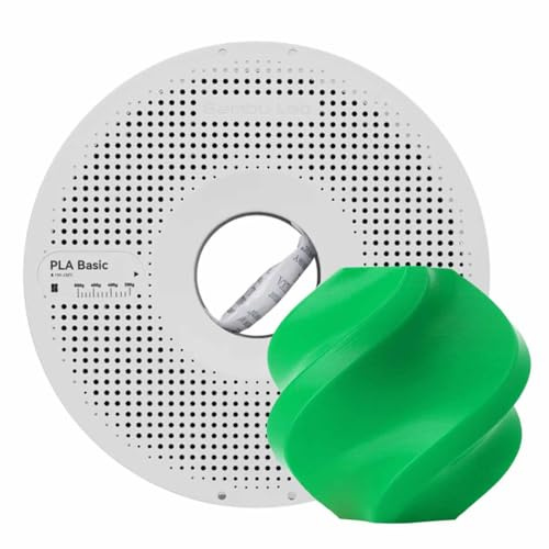 Bambu Lab - Filamento per stampante 3D, PLA Basic 1,75 mm, diametro preciso +/- 0,03 mm, stampa rapida RFID PLA, materiale di stampa 3D, Filamento Con Bobine, 1000 grammi, Verde Bambu