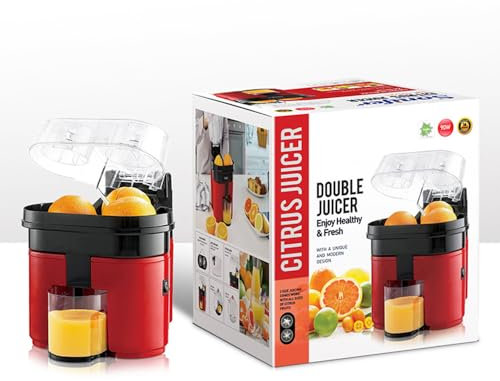 Prensa de cítricos de doble presión/filtro de pulpa, 900 W exprimidor eléctrico para limón y naranja, con válvula antigoteo Motor silencioso sin BPA