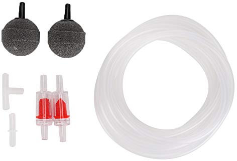 Aquarium-Luftpumpen-Zubehör, Saugnapf-Rückschlagventil, Luftstein, DREI-Wege-Schlauch-Set, Aquarium-Luftpumpen-Zubehör-Set, Transparente Luftschläuche für Alle Aquarien und