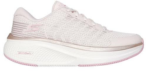 Skechers dam Go Run Elevate 2.0 Badric Sneaker, Naturlig textil rosa trim, 40 EU