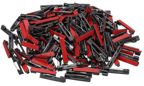 PATIKIL 200 Pcs Imperdibles, 36mm Imperdibles Autoadhesivos Imperdibles para Insignias Imperdibles para Etiquetas con Tiras Adhesivas Planas para Ropa Manualidades DIY, Negro