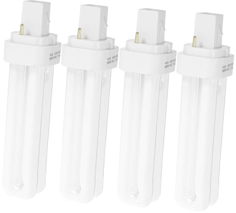 DECHOUS 4pcs Compact Fluorescent Bulb 13W Lamp 2 Pin in LED Accessory 2U Plug-in Double Tube Light Saving Energy for Bathroom Ceiling Replacement Bulbs Lighting
