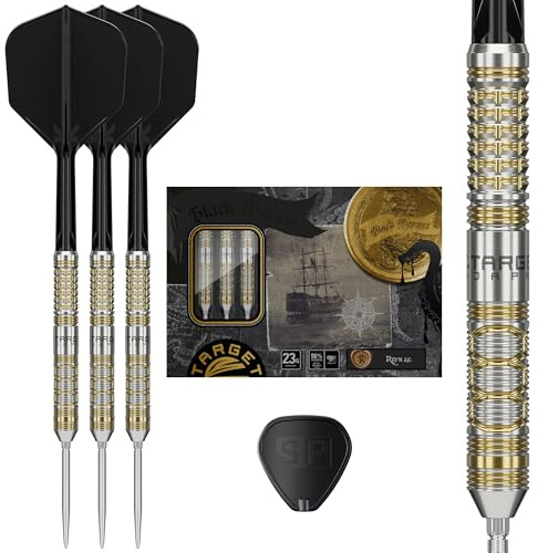 Target Japan Black Marque Reyn G2 Steel Tip Darts with Kflex 21G/23G | 90% Tungsten Darts Set, K-Flex Flights and Shafts No.6, Nano Swiss Point Tips, Reyn Agcaoili Gen 2
