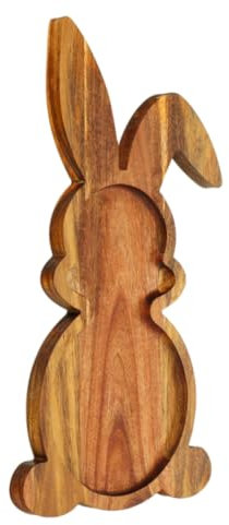 GALPADA Rabbit Serving Tray Divided Charcuterie Board Decorative Easter Bunny Plate Versatile Snack Tray for Holiday Decor