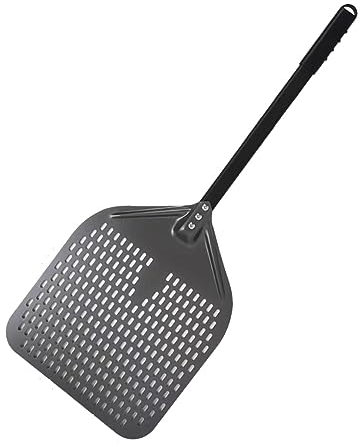 Pala per pizza antiaderente da 33 cm, con manico corto, per forno, grande pala perforata per una facile cottura della pizza in cucina