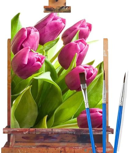 Malen Nach Zahlen Erwachsene Tulpe,Blume Malen Nach Zahlen DIY set Handgemalt Ölgemälde,Mit Pinseln und Acrylfarbe,Bastelset Erwachsene Frauen für Geschenke und Home Wand Dekoration (90x120cm) M51