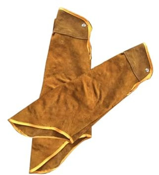 TIEOAXFT Mangas de Brazo de Soldadura Resistentes al Calor, Manguito de protección de Seguridad for Trabajadores, Mangas soldadas de Cuero de Vaca a Prueba de chispas, 1 par(55cm)