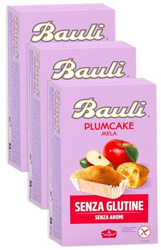 3X BauIi Plumcake alla Mela Candita Senza Glutine (Gluten Free) 4 Monoporzioni 132g