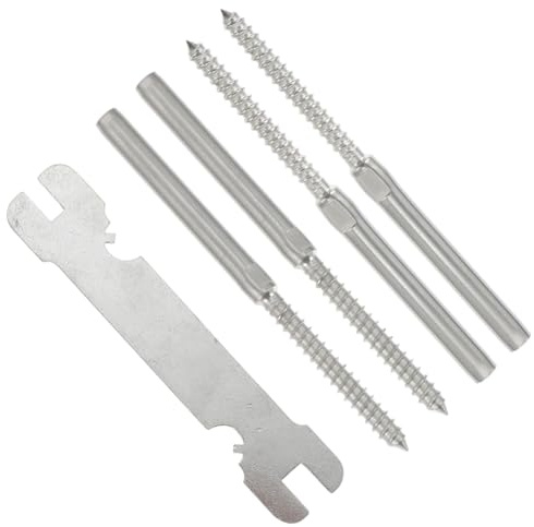 FUTUREORYY 4piezas Conector De Cable De Acero Kit De Barandilla De Terraza Tornillos De Fijación Para Conexión De Cable De Acero Inoxidable Para Proyectos De Jardinería