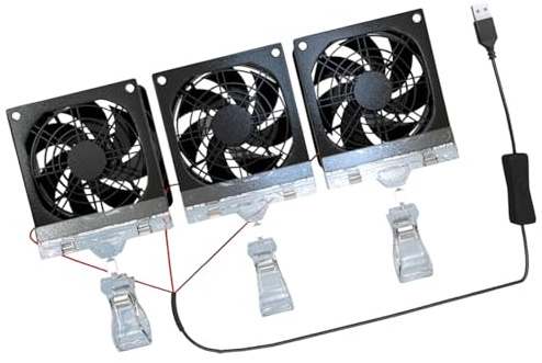 DEKKRYNFV Ventilador de refrigeración USB de 8 cm con control de encendido/apagado de 5 V y 3600 RPM para gabinete electrónico y carcasa de computadora, gestión de temperatura, ventilador de
