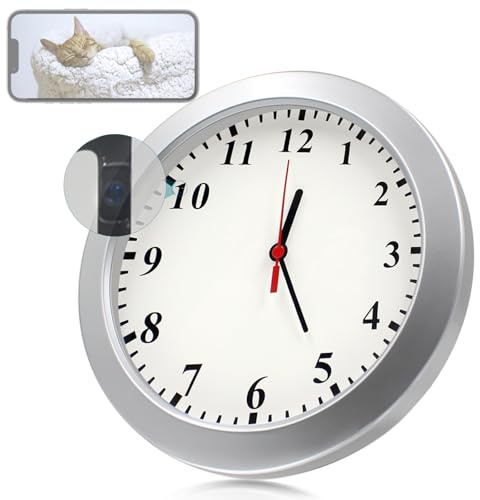 RUDTAR Spy Camera WiFi Hidden Camera Clock for Home Nanny Cam Hidden Camera | Wireless | Connect to Phone | Real-Time Monitoring | 8.7in Clock Camera | 1080P FHD | Motion Detection | 5 Hours Working
