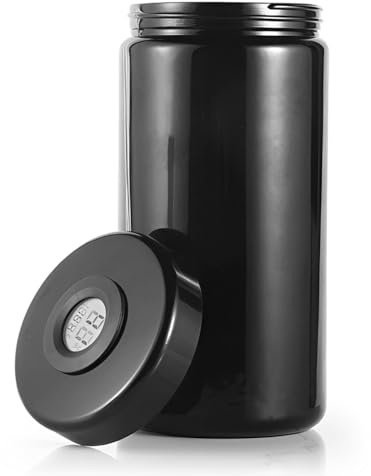 Tarros de almacenamiento con protección UV, 500 ml, recipiente de almacenamiento con estanque digital de humedad, hermético, inodoro, recipiente rellenable, para café, té, productos secos y especias