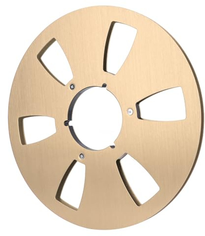 SUNGOOYUE Carrete de Casete de Aleación de Aluminio Vacío de 1/4 y 10,5 Pulgadas de Alta Resistencia para Mejorar la Calidad del Sonido para Reproductores de Casetes de Carrete a NAB (GOLD)