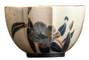 Tazza in ceramica dipinta a mano con petali di giglio dipinta a mano, 109 ml, per uso domestico, grande, con giglio blu