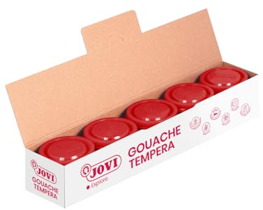Jovi Federmäppchen Temperafarben, 5 Dosen 35 ml, Zinnoberrot (50307)