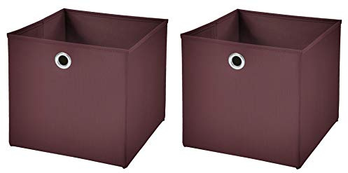 StickandShine 2er Set Braun Faltbox 32 x 32 x 32 cm Aufbewahrungsbox faltbar