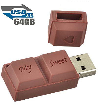Clé USB 64Go Fantaisie Clef USB Chocolat 2.0 Flash Drive Stockage Mémoire Bon Cadeau