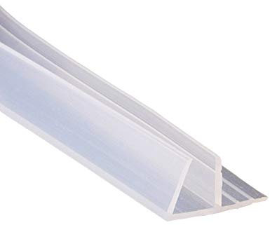 Mintice Tira de Sellado de la Puerta del Baño Sello de Espacio de Ventana de Mampara de Ducha Curvo Plano Caucho Vaso Fondo Clima 6mm 78 Pulgadas Forma de F