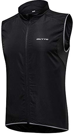 DAIHAN Homme Maillot Cyclisme sans Manches Gilet VTT Coupe-Vent Ultraléger Respirant Gilet avec Poches pour Course à Pied ou Vélo Noir S