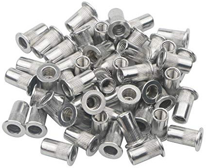 Pxyelec 100pcs M5 Flachkopf Aluminium Nietmutter Blindeinsatzmutter (5mm)