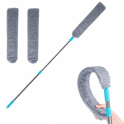 ARAINY Gap Dust Cleaner Under Appliance Microfiber Duster Dust Brush with Extension Pole (36 to 55 inches) Cleaning Duster for Bed High Ceilings Furniture Bottom Household Gap Duster