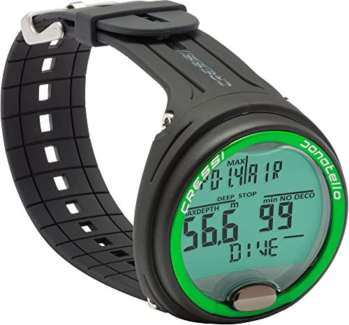 CRESSI Donatello Diving Computer Black/Lime - Computer Subacqueo Professionale da Polso per Immersioni e Apnea, Nero/Lime, Taglia Unica, Unisex Adulto