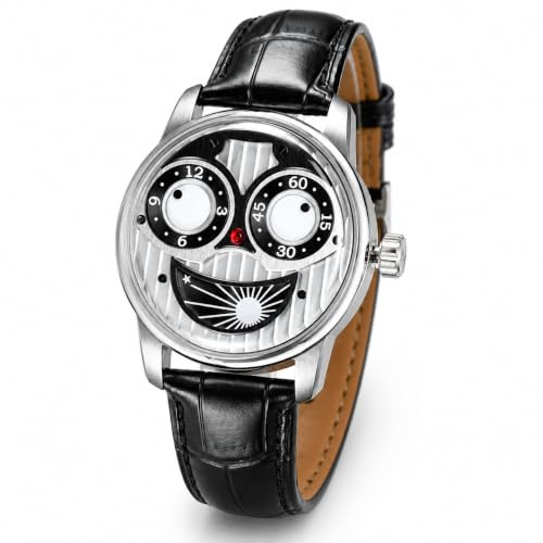 OBLVLO Herren Jorker Kreatives Design Big Joker Zifferblatt Mechanische Armbanduhren Leder wasserdichte Designer Sport Uhr JK