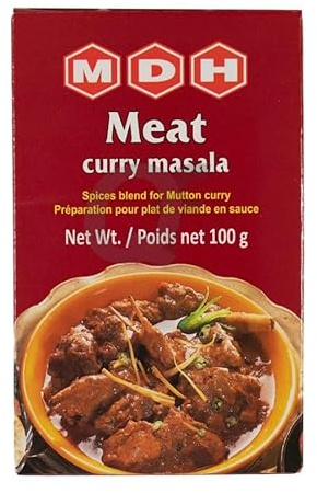 MDH Various Seasoning Masala Powder - Spices Mix Curry Masala Recipe Mixes Casserole Seasoning Herbs - Aromatic & Enhances the flavor of the meal (Meat Curry Masala (100g), Pack of 1)