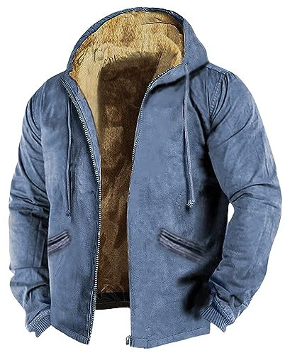 KONG JIMFAN Softshelljacke Herren Wasserdicht Trainingsshirt Herren Sportweste Arbeitsjacke Herren Winter Jagdjacke Herren Sakko Muscle Shirt Waterproof Jacket Men Trachtenjacke(Blue,XL)